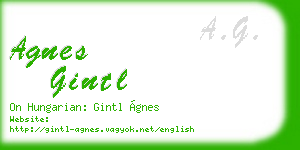 agnes gintl business card